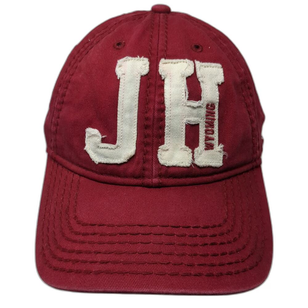 American Needle Snapback Hat Red One Size Jackson Hole Wyoming Distressed Bison
